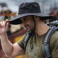 New Sun Protection Fishing Hat Summer Breathable Mesh Camping Hiking Caps Anti-UV Sun Hat Mountaineering Caps Men's Panama Hat.