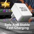 2 Ports Mini 35W GaN USB Type C Charger QC3.0 Portable Fast Charging For iPhone 14 Pro 13 KR/EU/US/UK Plug.