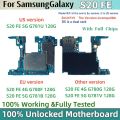 Fully Tested For Samsung Galaxy S20 FE 4G G780F Motherboard Unlocked S20FE 5G G781U G781B Logic Board with Full Chips MainBoard. 