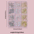 96/50Pcs 3D Bowknot/Ribbon Metal Nail Art Charms Sliver/Gold Alloy Bows Nails Rhinestones Decor Luxury DIY Manicure Accessories.