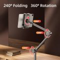 Lazy Phone Holder 360° Rotating Tablet Stand Holder Adjustable for iPad Cellphone 4-13 inch Bed Floatable Arm Clip Stand. 