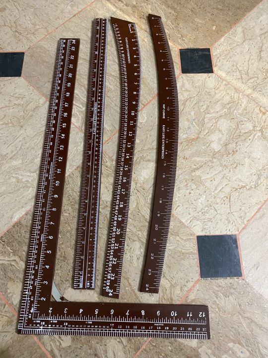 Trouser and shirt cutting measuring scale set of 4