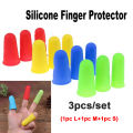3Pcs Silicone Anti-cut Heat Resistant Finger Protector Fingers Cap Cooking Tool. 