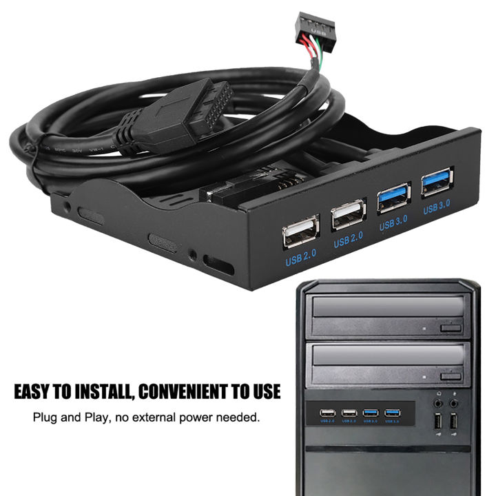 USB 2.0 Floppy Drive Front Panel 3.5-inch 19PIn T9 Pin High Speed USB3.0+USB2.0 4-Port Floppy Drive Front Panel