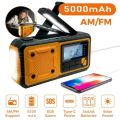 5000mAh Portable Emergency Solar Power Radio Hand Crank Charging AM/FM SW multi BAND Radio Led Reading Flashlight Power Bank.