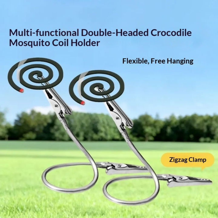 6pcs, double headed metal clip, crocodile mosquito coil clip, bendable advertising label clip, clip for Aromatic metal clip