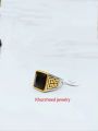 New Gold plated italian style ring Black stone style ring for Boys and men. 
