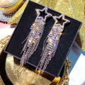 Fashion Star Studs Earrings Luxury Long Tassel Dangle  Statement Accessories for Women Jewelry Wedding Party . 