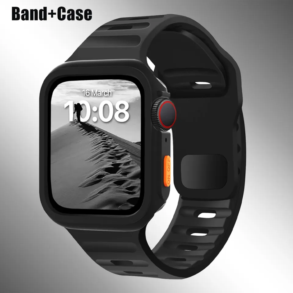 Sport Band+case for Apple Watch 44mm 40mm 45mm 41mm 46mm 42mm