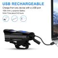 Waterproof FY-317 Bicycle Light USB Rechargeable Bike Front Light Flashlight with Computer LCD Speedometer Cycling Lantern with Horn. 