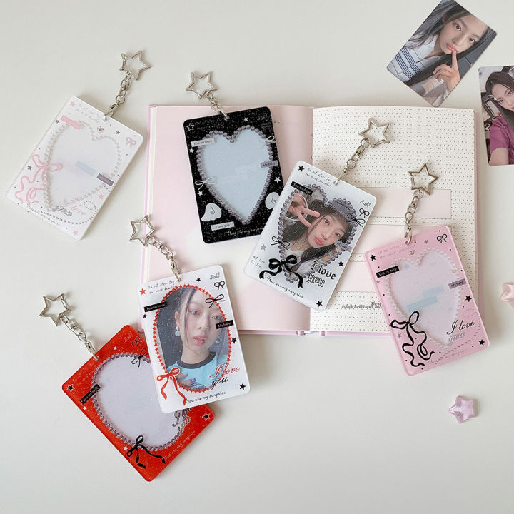 INS%20Korean%20Fashion%20Heart%20Hollow%203in%20Card%20Holder%20Cute%20Girls%20Idol%20Photo%20Storage%20Card%20Bag%20Decoration%20Student%20Pendant%20Keychain%20%20-%20Image%205