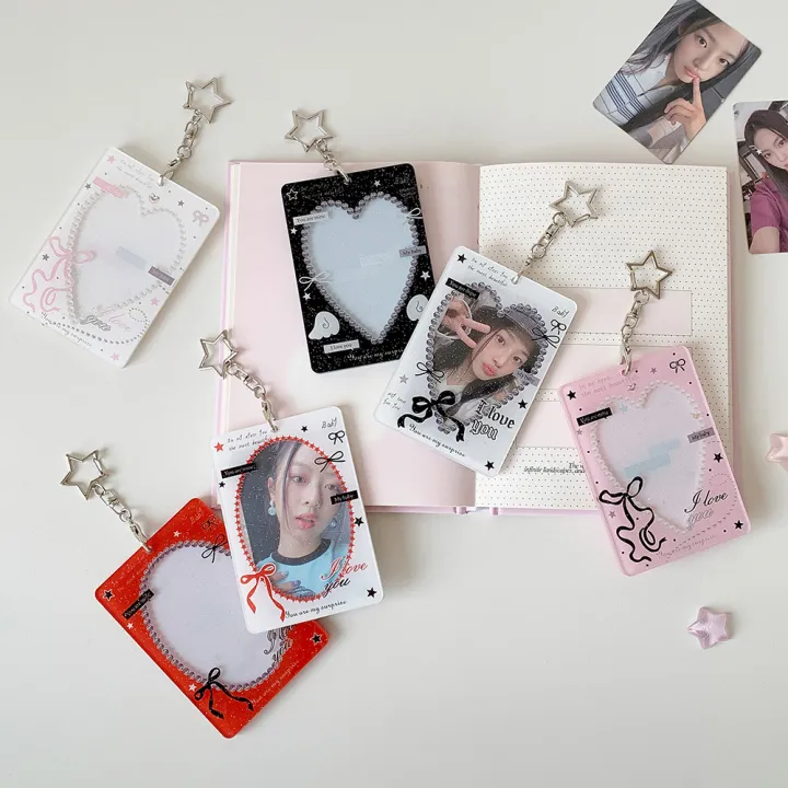 INS%20Korean%20Fashion%20Heart%20Hollow%203in%20Card%20Holder%20Cute%20Girls%20Idol%20Photo%20Storage%20Card%20Bag%20Decoration%20Student%20Pendant%20Keychain%20%20-%20Image%205