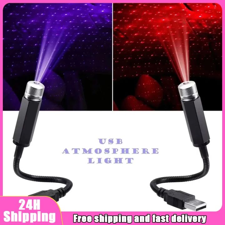 LED Starry Sky Lamp Car Laser Star Roof Light 5V USB Powered Galaxy Star Atmosphere Light Projector Lamp for Room Ceiling Decor