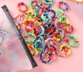 Girls Solid Colorful Big Rubber Bands Ponytail Holder Gum Headwear Elastic Hair Bands Korean Girl Hair Accessories-10 Pcs. 