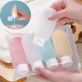 4Pcs/Set Travel Botttle Set 60ml Refillable Bottle Soft Silicone Lotion Shampoo Container Squeeze Tube Empty Bottle Wholesale. 
