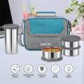 MILTON Daily Meal Lunch Box with Unisex Bag, 3 Stainless Steel Containers 300 ml Each & Tumbler 400 ml, Leak-Proof Tiffin for Office, College, Picnic. 