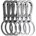 6 piece set Durable Metal Mountaineering Buckle Keychain Metal keychains come with sturdy clips and car key hooks. 