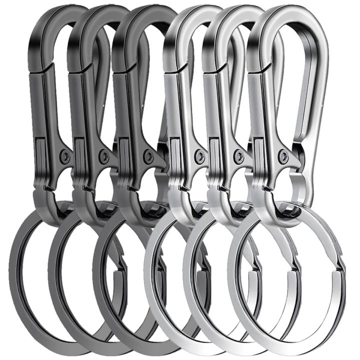 6 piece set Durable Metal Mountaineering Buckle Keychain Metal keychains come with sturdy clips and car key hooks