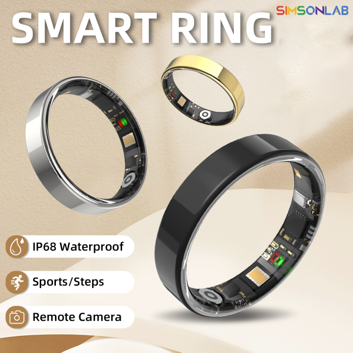 SIMSONLAB 2025 Smart Ring Bluetooth Call Heart Rate Blood Pressure Monitor 5ATM Waterproof Health Ring Men Women For