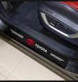 Toyota Corolla Cross Door Sill Leather Stickers Carbon Fiber Imported 4 Pcs Set Premium Quality. 