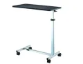 Over bed table with castors height adjustable Hospital Bed Table, Overbed Table with Hidden Wheels and Cup Holder, Adjustable Bedside Table and Rolling Bed Tray and Laptop Cart, Over Bed Hospital Table for. 