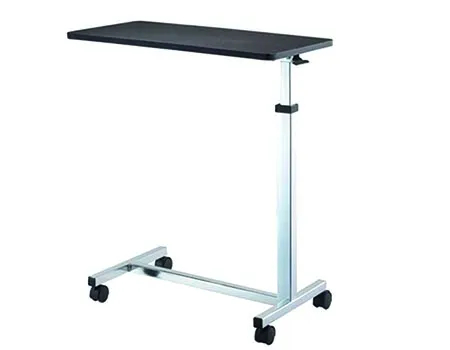 Over bed table with castors height adjustable Hospital Bed Table, Overbed Table with Hidden Wheels and Cup Holder, Adjustable Bedside Table and Rolling Bed Tray and Laptop Cart, Over Bed Hospital Table for