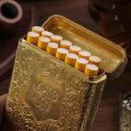 ELECTRIC LIGHTER WITH Royal Cigarette Holder, Retro 16Pcs Cigarette Box, Peaky Blinders Flick Box Holder, Luxury Vintage Carved Cigarette Box, Shelby Smoke Pocket Holder, Portable Smoking Tool, Expandable Cigarette Cases. 