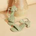 Women Fashion Luxury Crumples Stylish Block Heels Sandals Comfortable and easy to Walk Causal Office Bridal Party Weeding every Function Black, White, Green. 