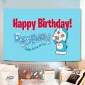 D-Doraemon Happy Birthday Backdrop Product Photography Props Background Photographic Studio Party Decoration Wallpapers. 