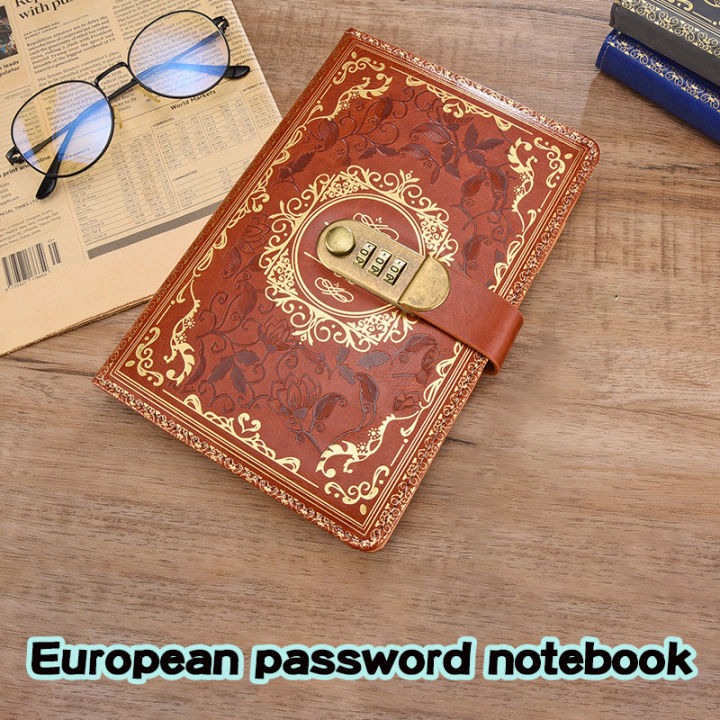 Retro%20Digital%20Password%20Notebook%20Journal%20With%20Lock%20A5,Diary%20Perfect%20for%20Men%20and%20Women-PU%20Leather%20Combination%20Lock%20Persons%20Privacy%20-%20Image%202