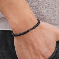 Simple Cross Beaded Bracelet Men Apparel Accessories 4mm Natural Lava Howlite Stone Braslet Amulet Casual Homme Jewelry Pulseira. 