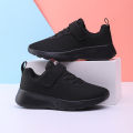 Boys' breathable running shoes, lightweight girls' sports shoes, four season outdoor children's black mesh eyes, big children's. 
