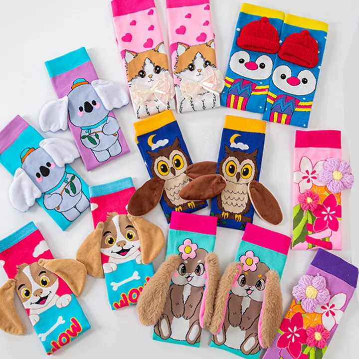 Cartoon%20Dog%20Rabbit%20Girls%20Boys%20Stockings%20Funny%20Penguin%203D%20Kids%20Socks%20Party%20Festival%20Children%20Long%20Socks%20Knee-high%20Socks%20-%20Image%203