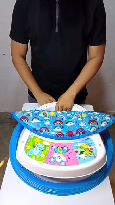 Adjustable Baby Walker with Play Panel for 6-12 Months, Durable Infant Activity Center