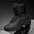 Men's wild training boots four seasons high-top non-slip waterproof outdoor boots fashion comfort jungle hiking sneakers boots. 