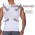 Mens Slimming Body Shaper Compression Tank Top Undershirt Shapewear Flat Belly Fitness Workout Shirts Abdomen Slim Vest. 