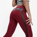 Sports Running Fitness Pants Mesh Breathable Splicing Cropped Pants High Waist Slim Fit Hip Lifting Yoga Pants Women Leggings.