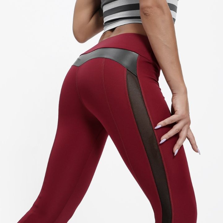 Sports%20Running%20Fitness%20Pants%20Mesh%20Breathable%20Splicing%20Cropped%20Pants%20High%20Waist%20Slim%20Fit%20Hip%20Lifting%20Yoga%20Pants%20Women%20Leggings%20-%20Image%206