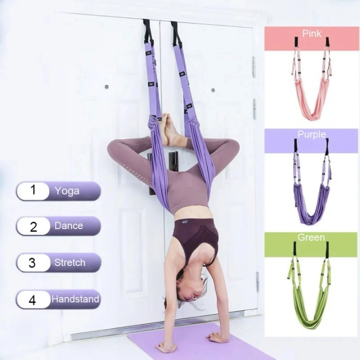 Adjustable Aerial Yoga Strap Anti-Gravity Inversion Swing Stretching Hammock Gym Training Device for Fitness And Yoga Belts