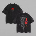 Naruto Obito Uchiha T Shirt Mask Vintage Acid Wash Streetwear Comfortable Retro Anime Graphic Men Tees Top Clothing 2026 Summer. 