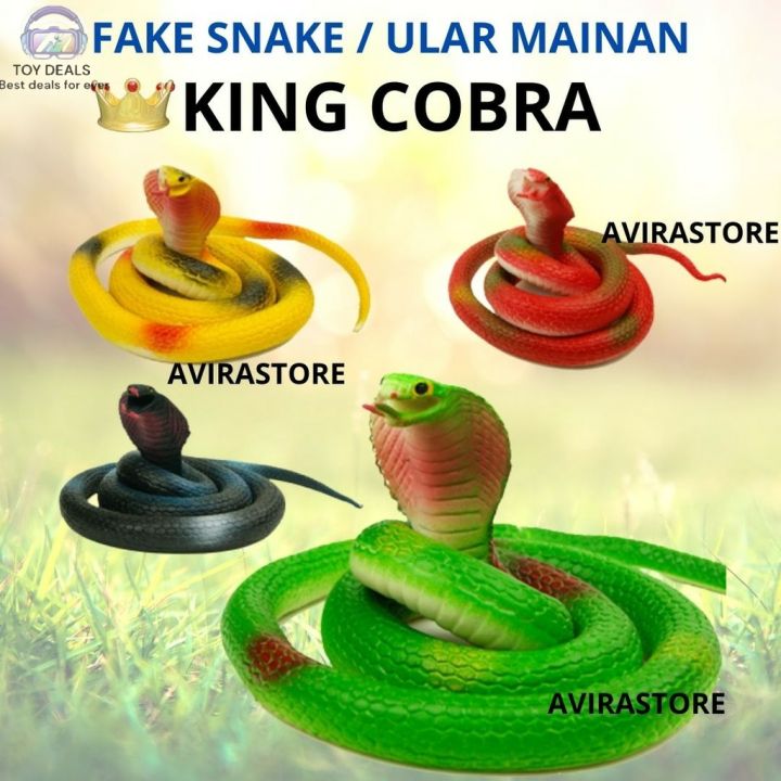 TOY DEALS: King Cobra Snake Toy Fake Snake Realistic Rubber Snake Prank