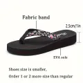 1pc Women's Flower Pattern Fashion Flip Flops Non-slip Lightweight Beach Platform Slippers Women's Footwear Breathable Open Toe. 