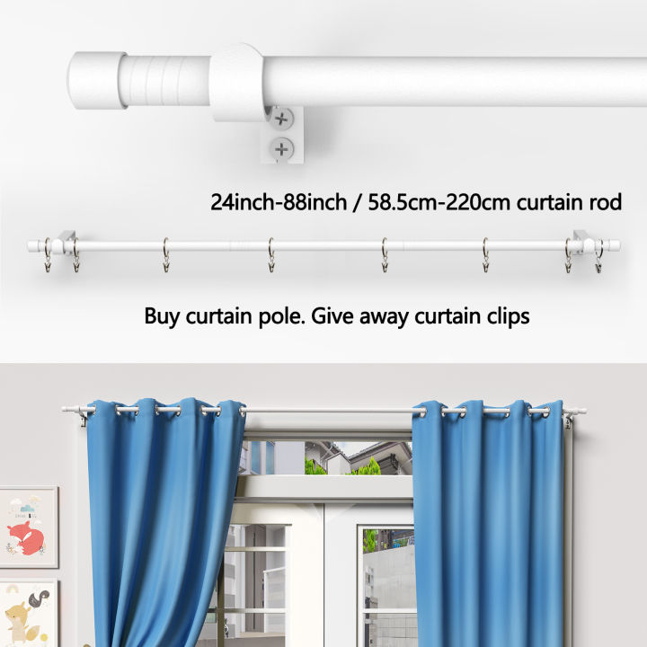 Simple and Practical Curtain Rods, Suitable for 23-80inch Windows Sturdy and Durable, Simple Installation. Suitable for Bedroom, Living Room and Dining Room. With Gifts