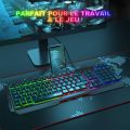 WisFox Gaming Keyboard, Ultra-Slim Quiet All-Metal Panel Computer Keyboard with Spill-Resistant Design. 