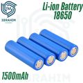 18650 Li ion Cell Rechargeable new | 3.7V to 4.2V |Actual Capacity 1500mAh+ tested| Mass 42g. 