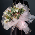 5 pieces of golden-edge jelly film waterproof matte paper, fresh flower wrapping paper, bouquet floral art, festival declaration. 