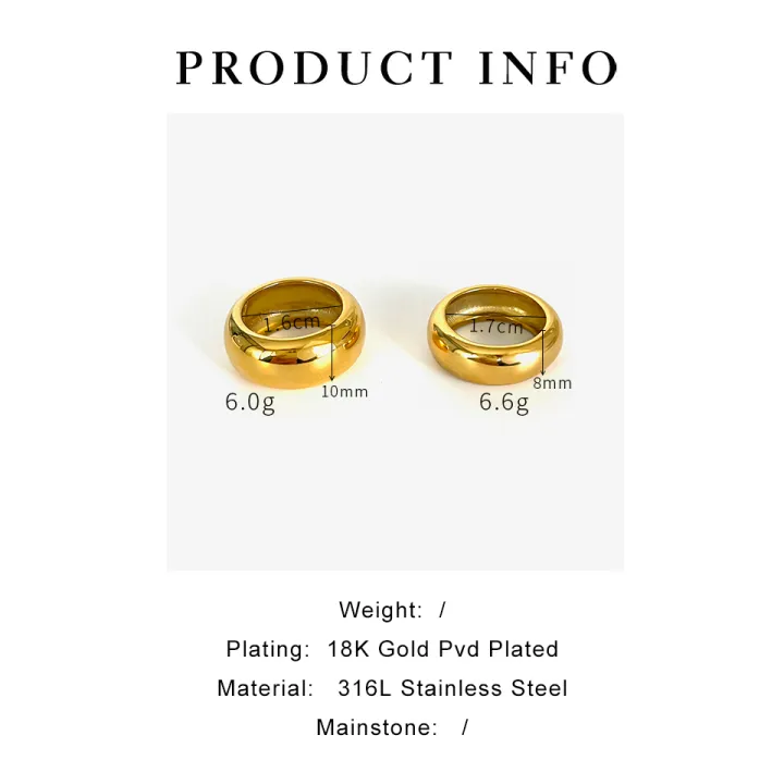 Peri'sbox%208mm%2010mm%20High%20Polish%2018K%20Gold%20Plated%20Round%20Chunky%20Rings%20for%20Women%20Men%20Smooth%20Stainless%20Steel%20Minimalist%20Party%20Jewelry%20-%20Image%206