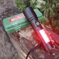 B-MAX Rechargeable Dual Light Metal Body 6 Modes Telescopic Zoomable Torchlight.