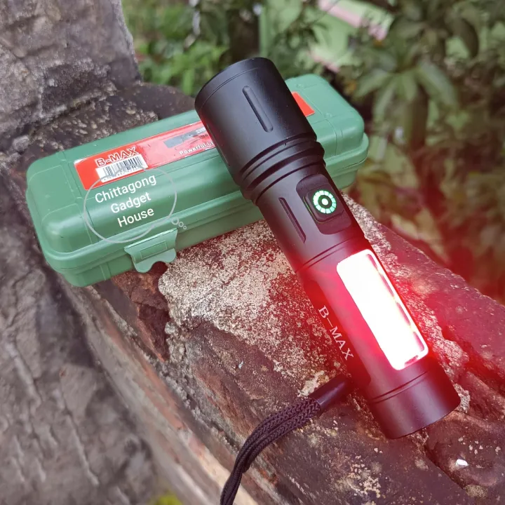 B-MAX%20Rechargeable%20Dual%20Light%20Metal%20Body%206%20Modes%20Telescopic%20Zoomable%20Torchlight%20-%20Image%203