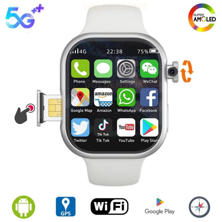 5G Smart Watch S10 Series Android 800W Camera 4G/5G LTE Sim Card WIFI 2.26 inch 490*580 Amoled 128GB Storage Game Smartwatch